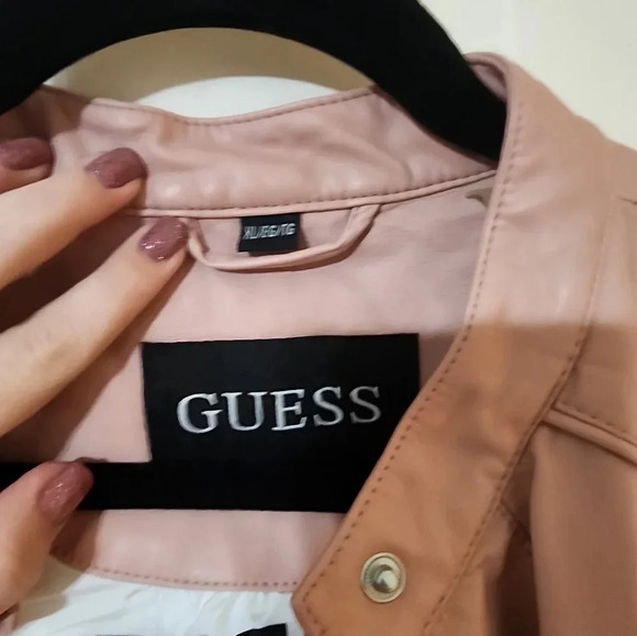 Pink GUESS faux leather jacket size XL - Picture 5 of 7